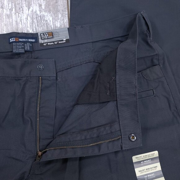 5.11 Tactical Mens 42x32 Gray Taclite Ripstop Jean Cut Mid Rise Straight Leg - Picture 8 of 9